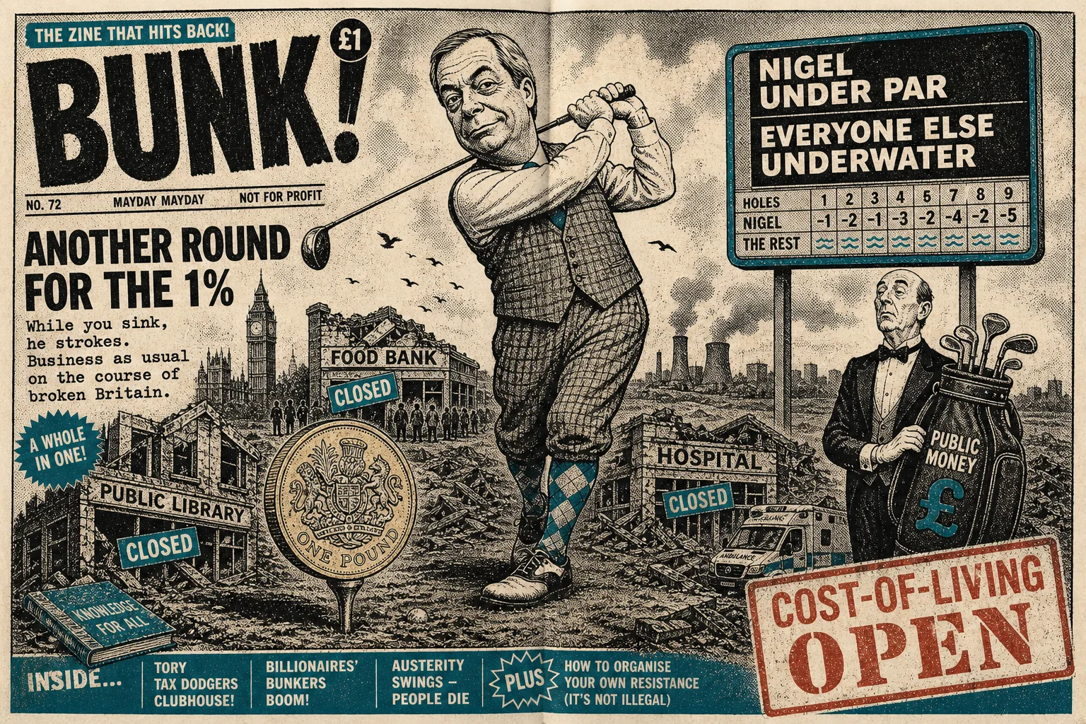 Satirical illustration: The Cost-of-Living Open