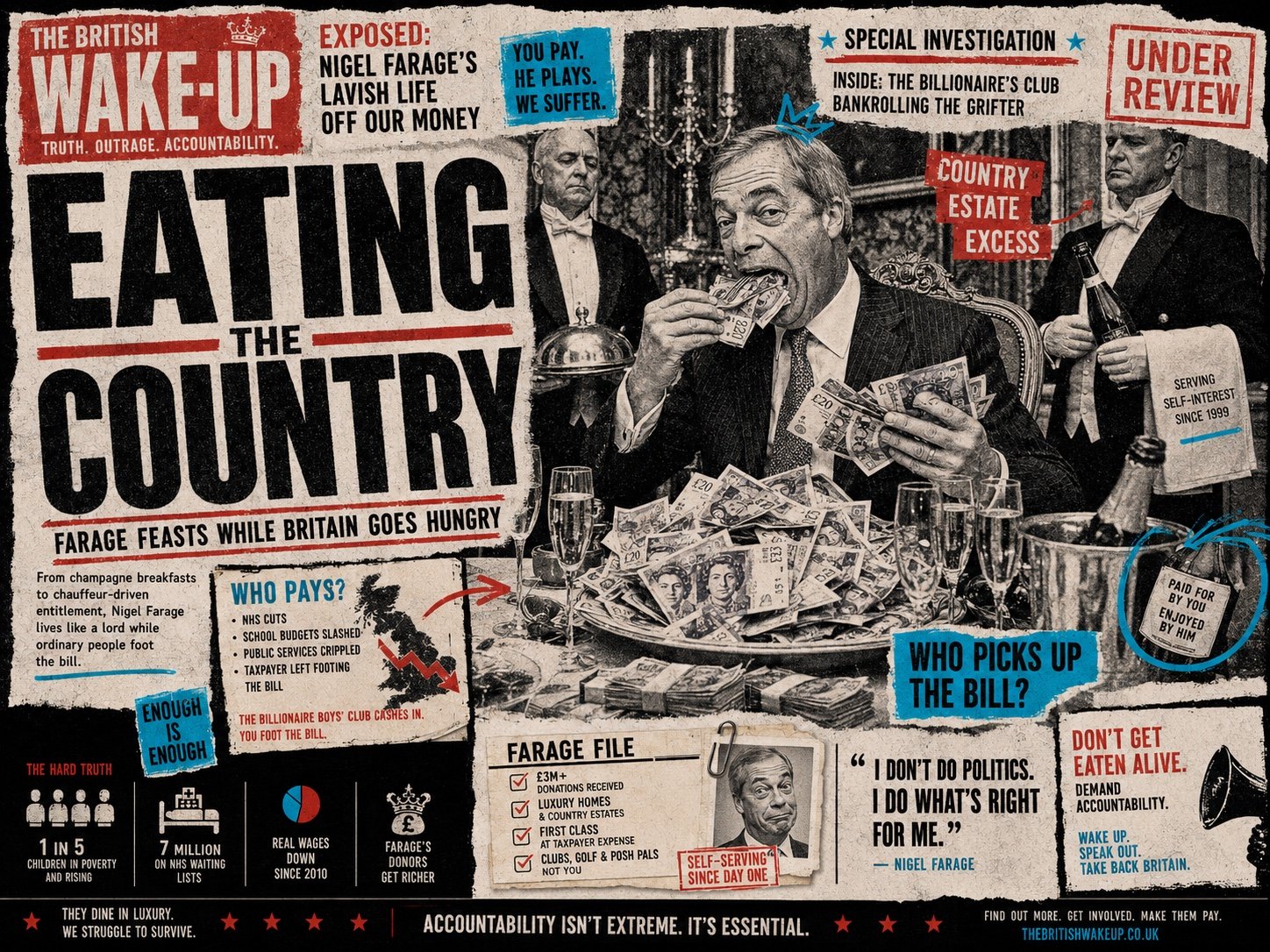 Satirical illustration: Eating the Country